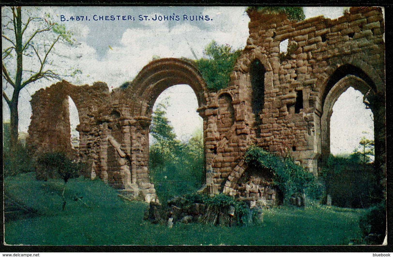 Ref 1240 - Early Postcard - St John's Riuns Chester - Unusual C S Triangle Mark On Reverse - Chester