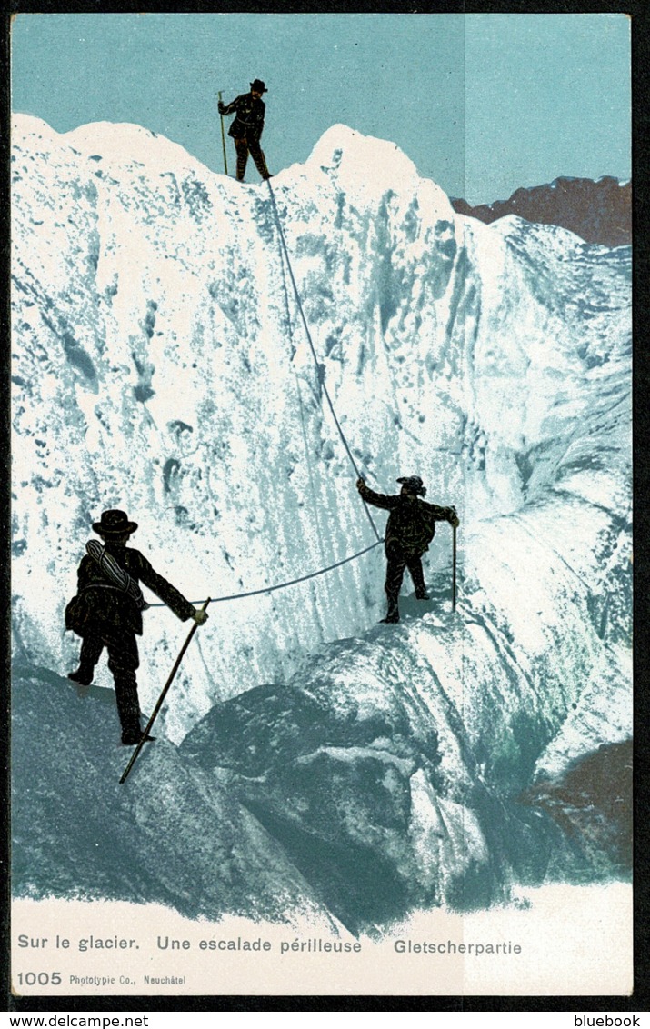 Ref 1240 - Early Postcard - Mountaineering Climbing - Winter Sports Switzerland - Climbing