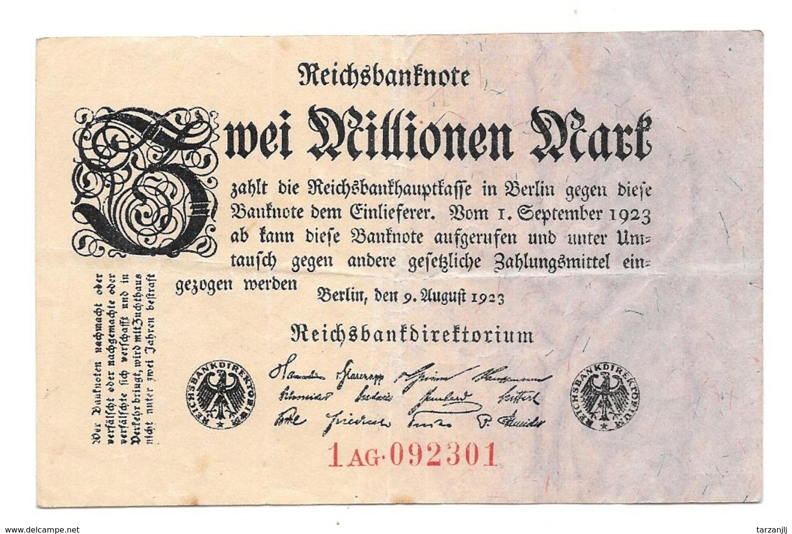 Billet De Zwei Millionen Mark 1923 - 2 Millionen Mark