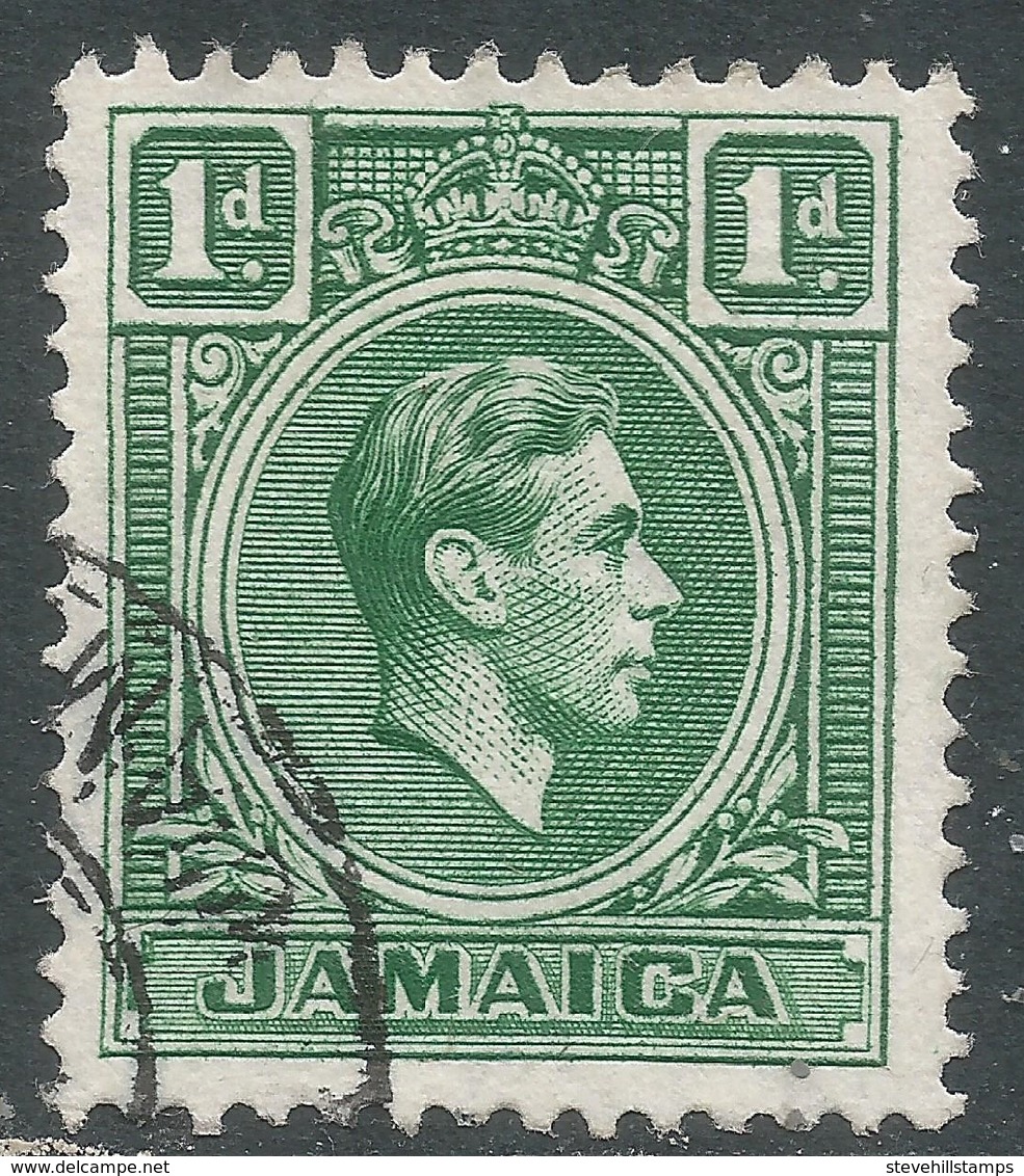 Jamaica. 1938-52 KGVI. 1d Green Used. SG 122a - Jamaica (...-1961)