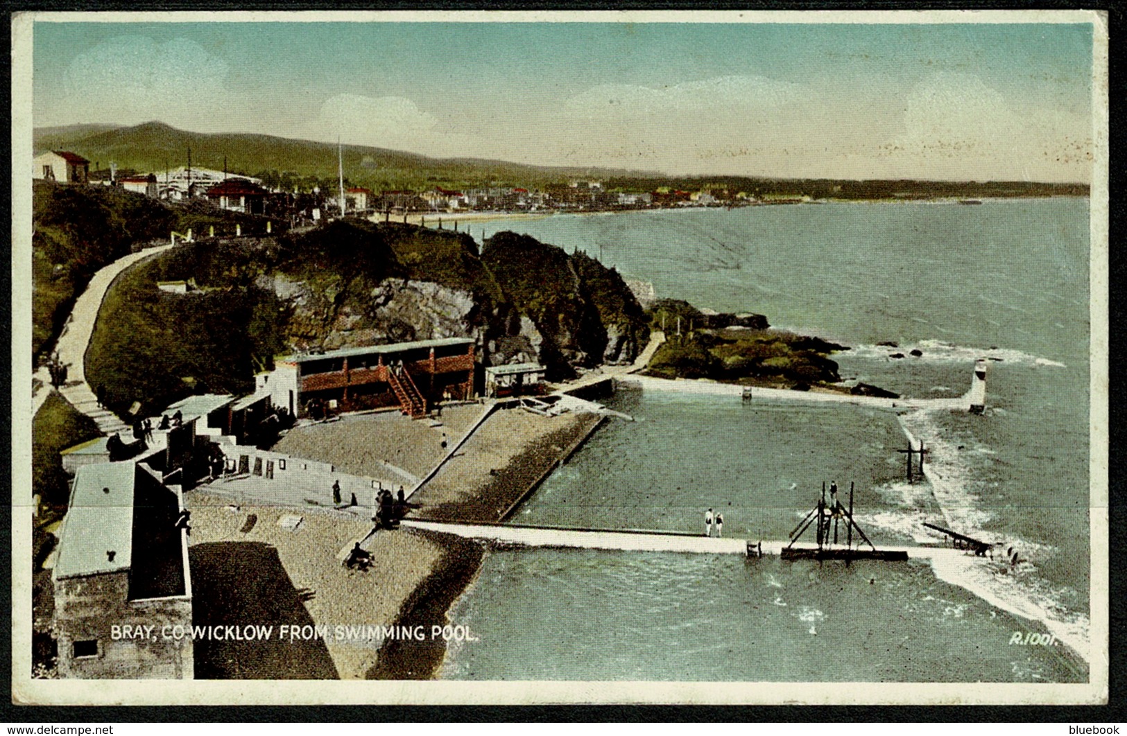 Ref 1240 - 1947 Postcard - Bray From The Swimming Pool - County Wicklow - Ireland Eire - Wicklow