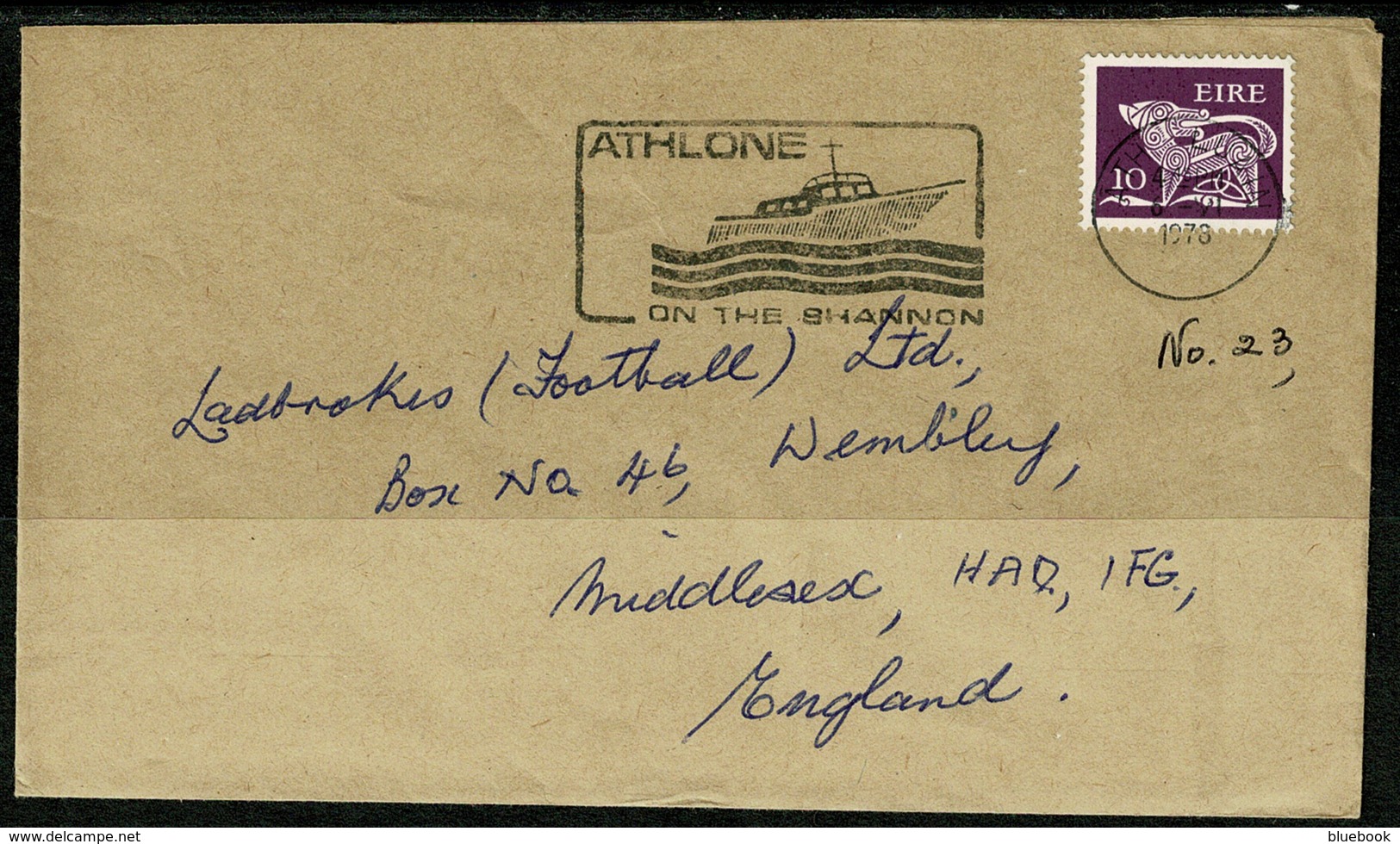 Ref 1240 - 1978 Cover Ireland To London - Good Athlone On The Shannon Slogan - Covers & Documents