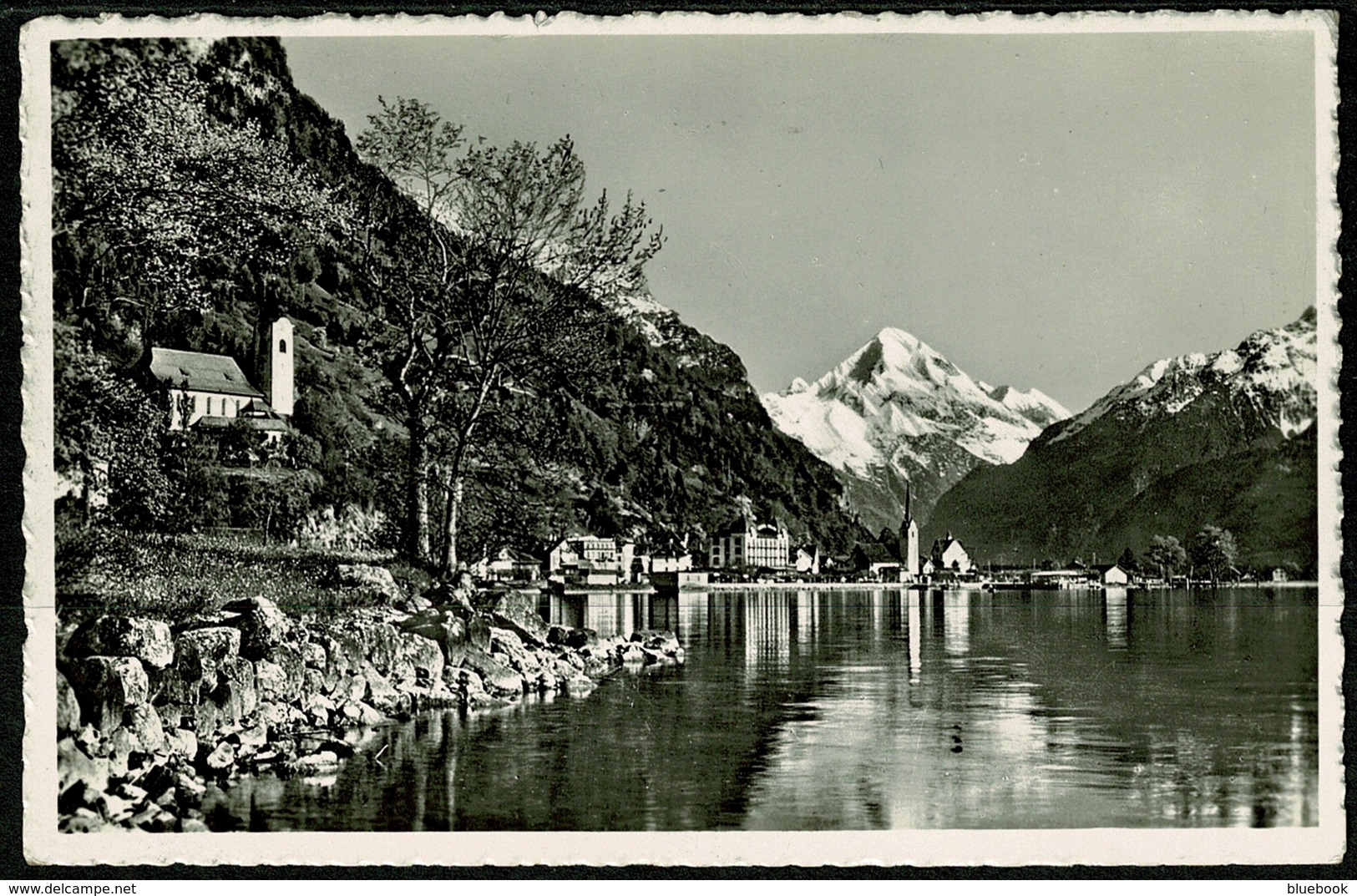 Ref 1242 - 1949 Photo Postcard - Fluelen Mit Bristenstock Switzerland 25c SG 492 To Dublin - Flüelen