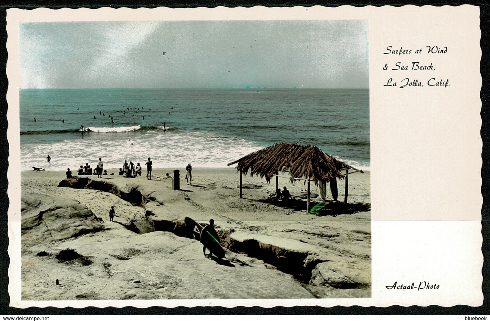 Ref 1242 - Real Photo Surfing Postcard - Surfers At Wind & Sea Beach - La Jolla California USA - Other & Unclassified