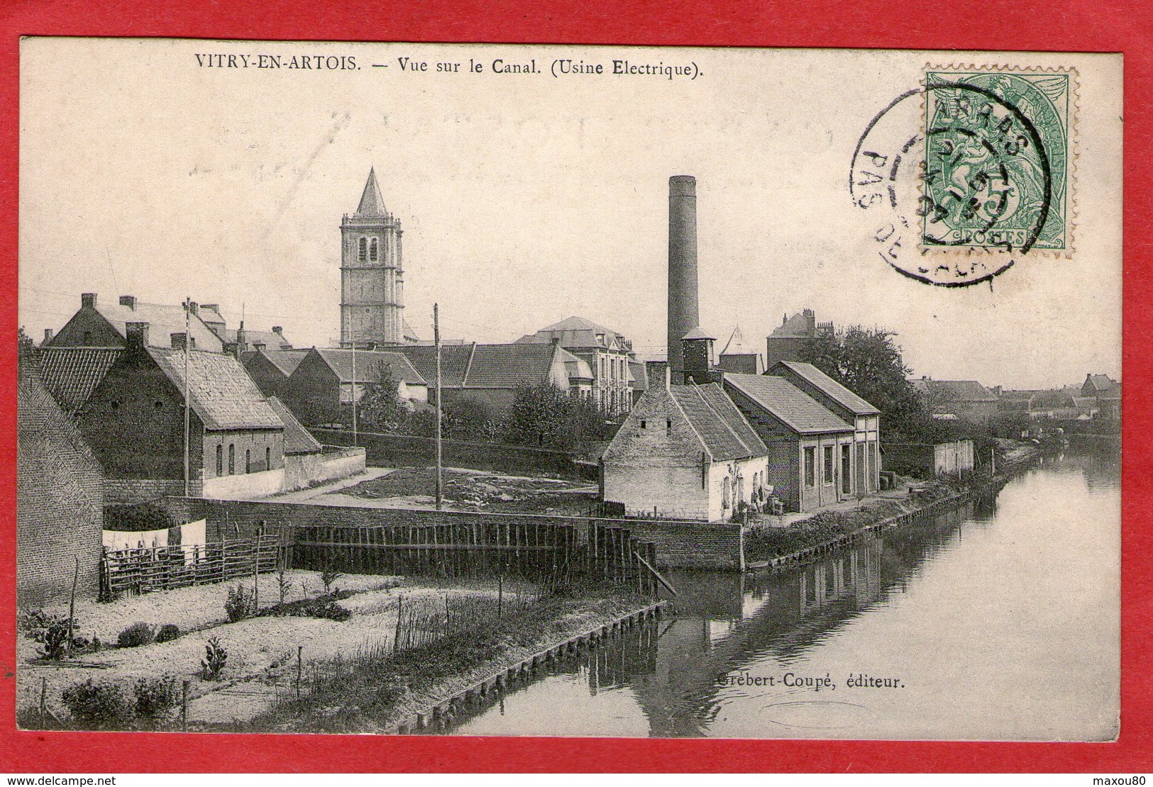 VITRY-en-ARTOIS - Vue Sur Le Canal ( Usine Electrique) -1907 - - Vitry En Artois