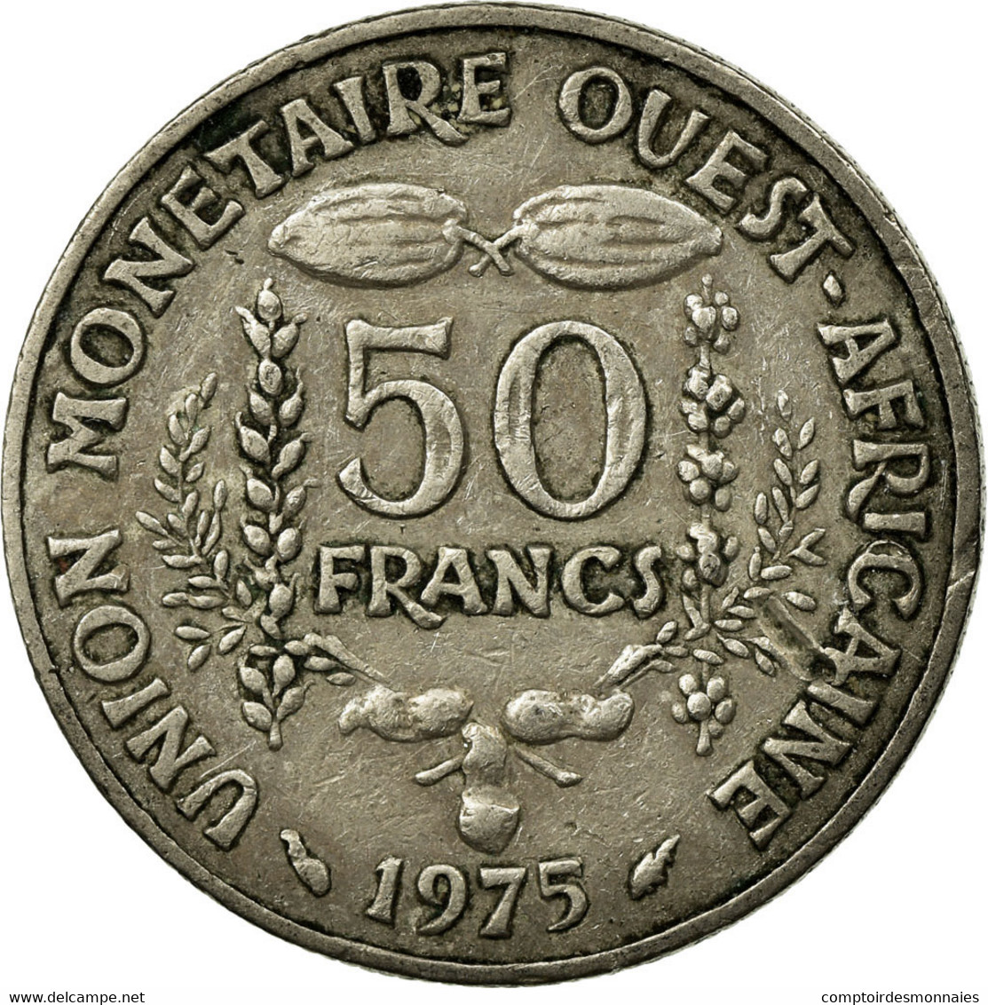 Monnaie, West African States, 50 Francs, 1975, TTB, Copper-nickel, KM:6 - Côte-d'Ivoire