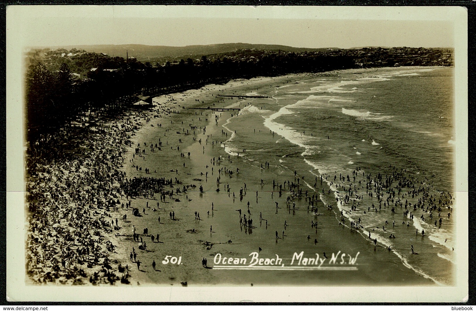 Ref 1242 - Real Photo Postcard - Ocean Beach Manly Sydney - New South Wales Australia - Sydney