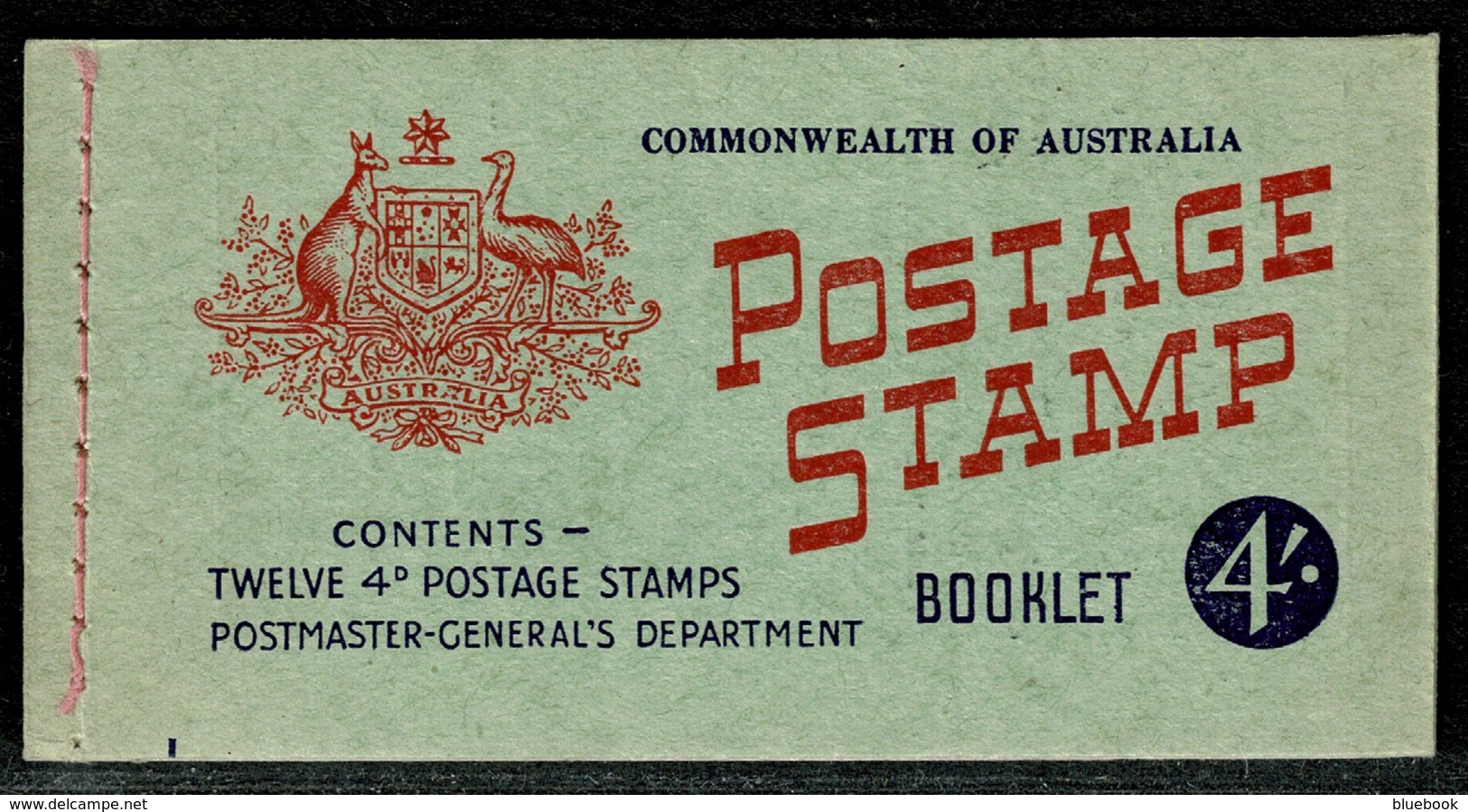 Ref 1242 - 1957 Australia 4/= Stamp Booklet SG 33a (With Waxed Interleaving) - Markenheftchen