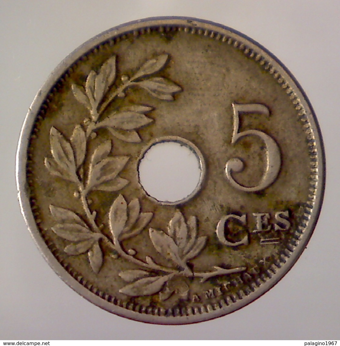 REGNO DEL BELGIO 5 Centimes Legenda Francese 1913      BB+ - 5 Centimes