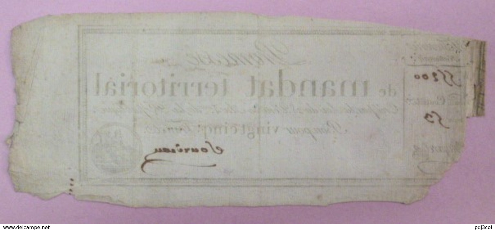 Promesse De Mandat Territorial - Bon Pour 25 Francs, Impression Noire, Série 53, Lafaurie N°200 - Assignats & Mandats Territoriaux