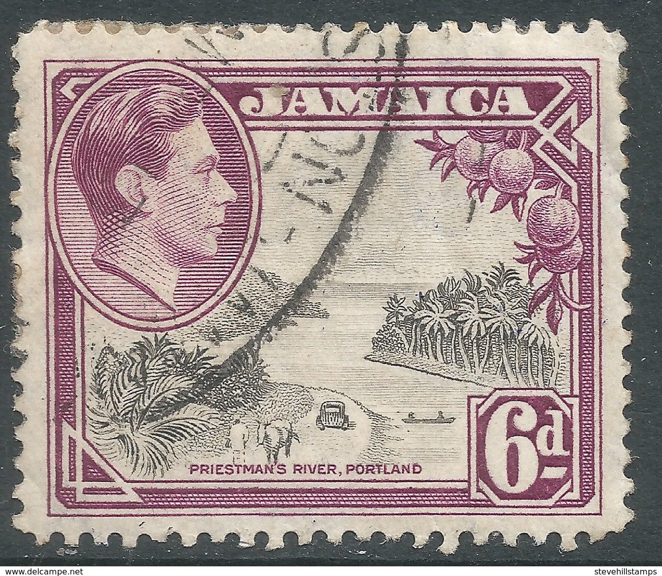 Jamaica. 1938-52 KGVI. 6d Used. P12½ SG 128 - Jamaica (...-1961)