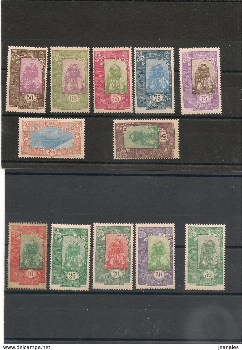 COLONIES FRANÇAISES  Côte Française Des Somalis Année 1925/33 N° Y/T : 122/134* Côte : 15,20 € - Nuevos