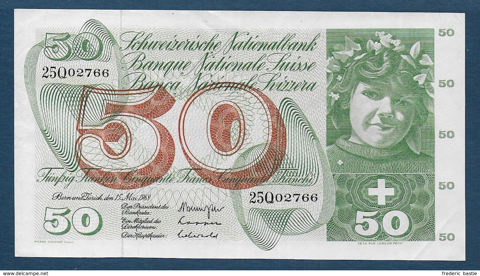 Suisse - BILLET De  50 F    Du  15 - Mai - 1968 - Suisse