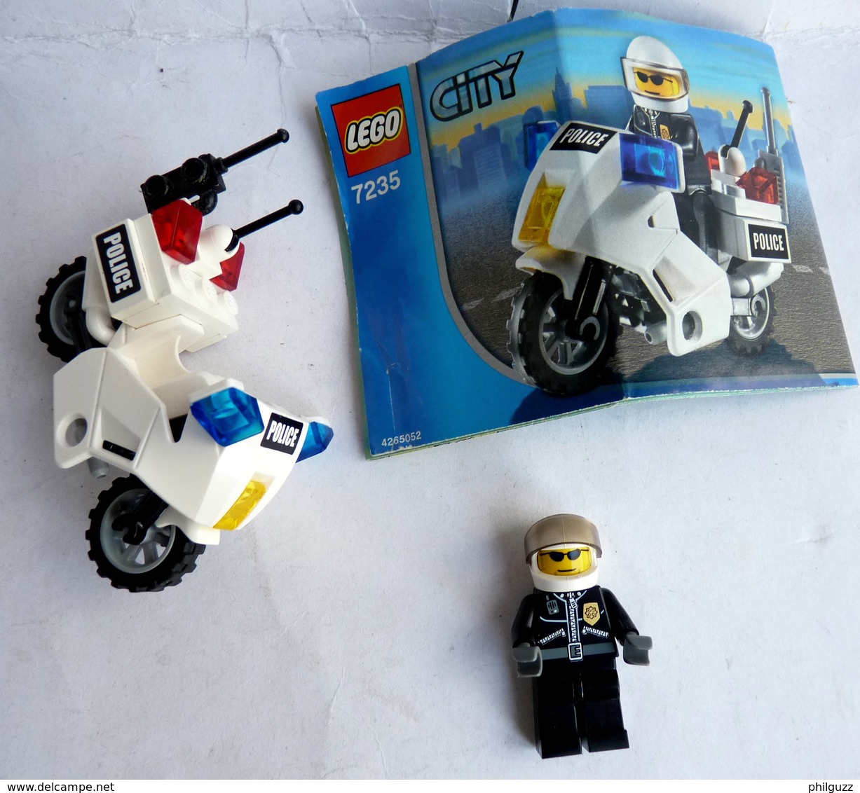 FIGURINE LEGO 7235 POLICE MOTORCYCLE MOTARD Avec Notice 2005 - MINI FIGURE Légo - Lego System