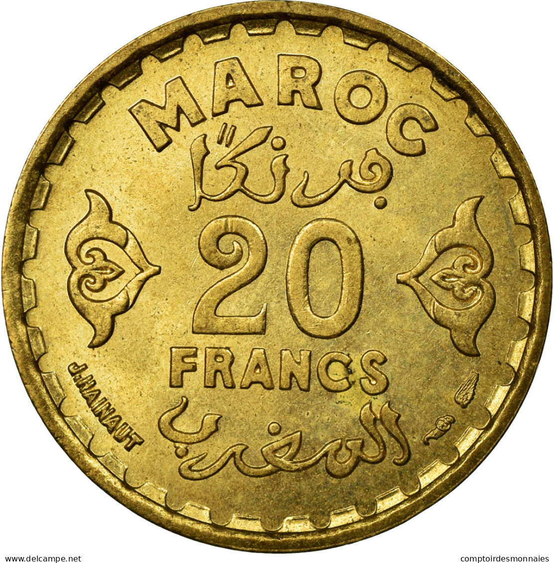 Monnaie, Maroc, Mohammed V, 20 Francs, 1951, Paris, SUP, Aluminum-Bronze, KM:50 - Maroc