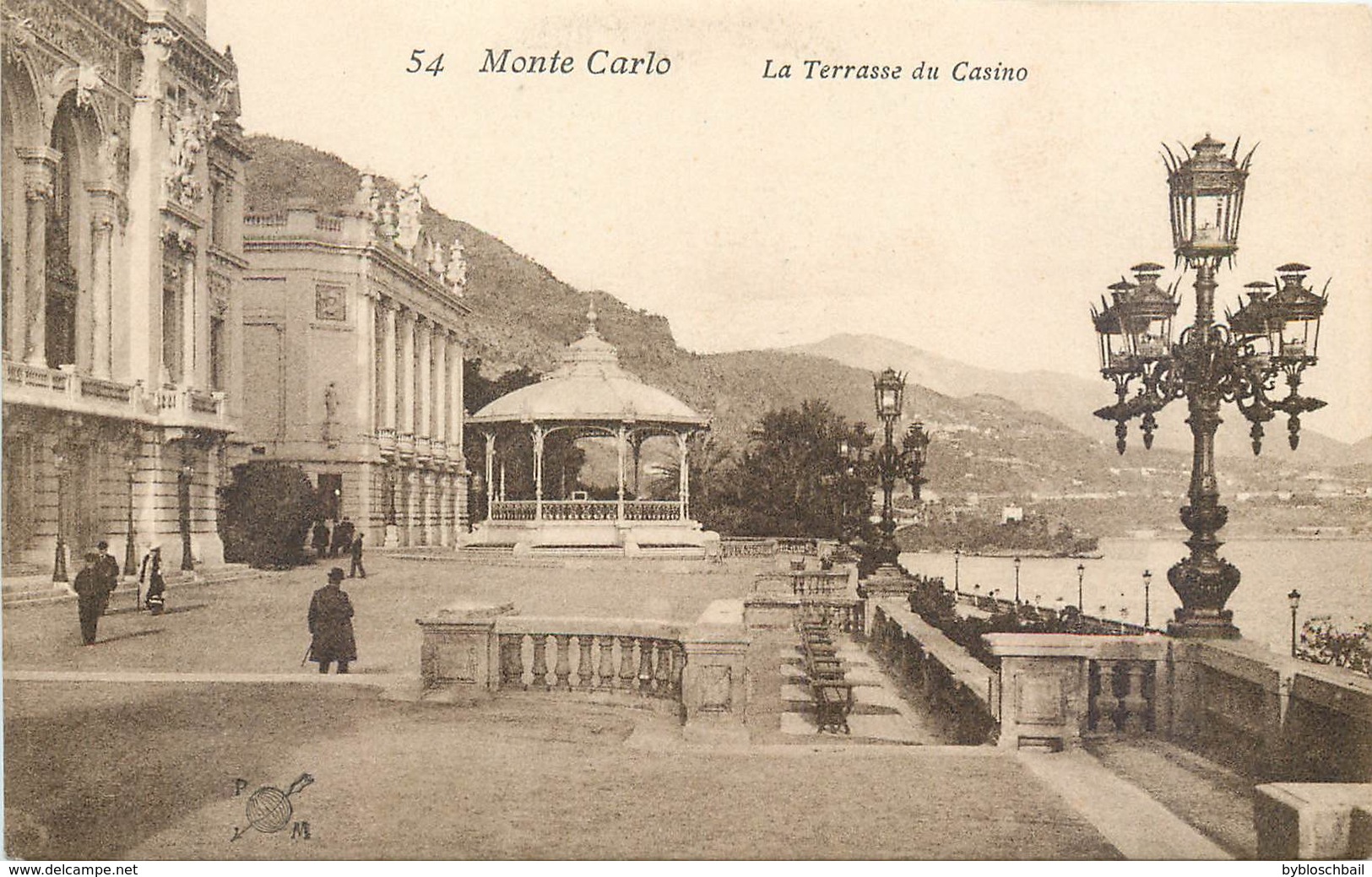 CPA Monaco - Monte Carlo - La Terrasse Du Casino Non Circulée - P.M. 54  - Gazebo Kiosque Lampadaire - Monte-Carlo