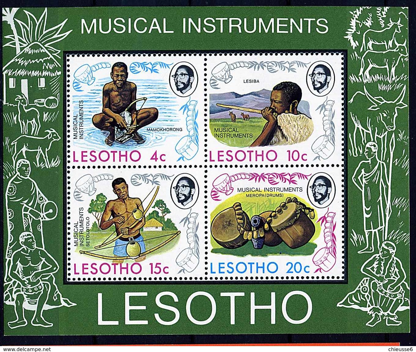 Lesotho ** Bloc 1 - Instruments De Musique - Lesotho (1966-...)