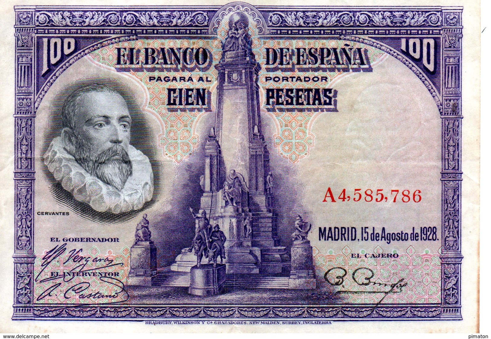 Billet Espagnol De 100 Pesetas ( 15 Aout 1928 ) - 100 Peseten