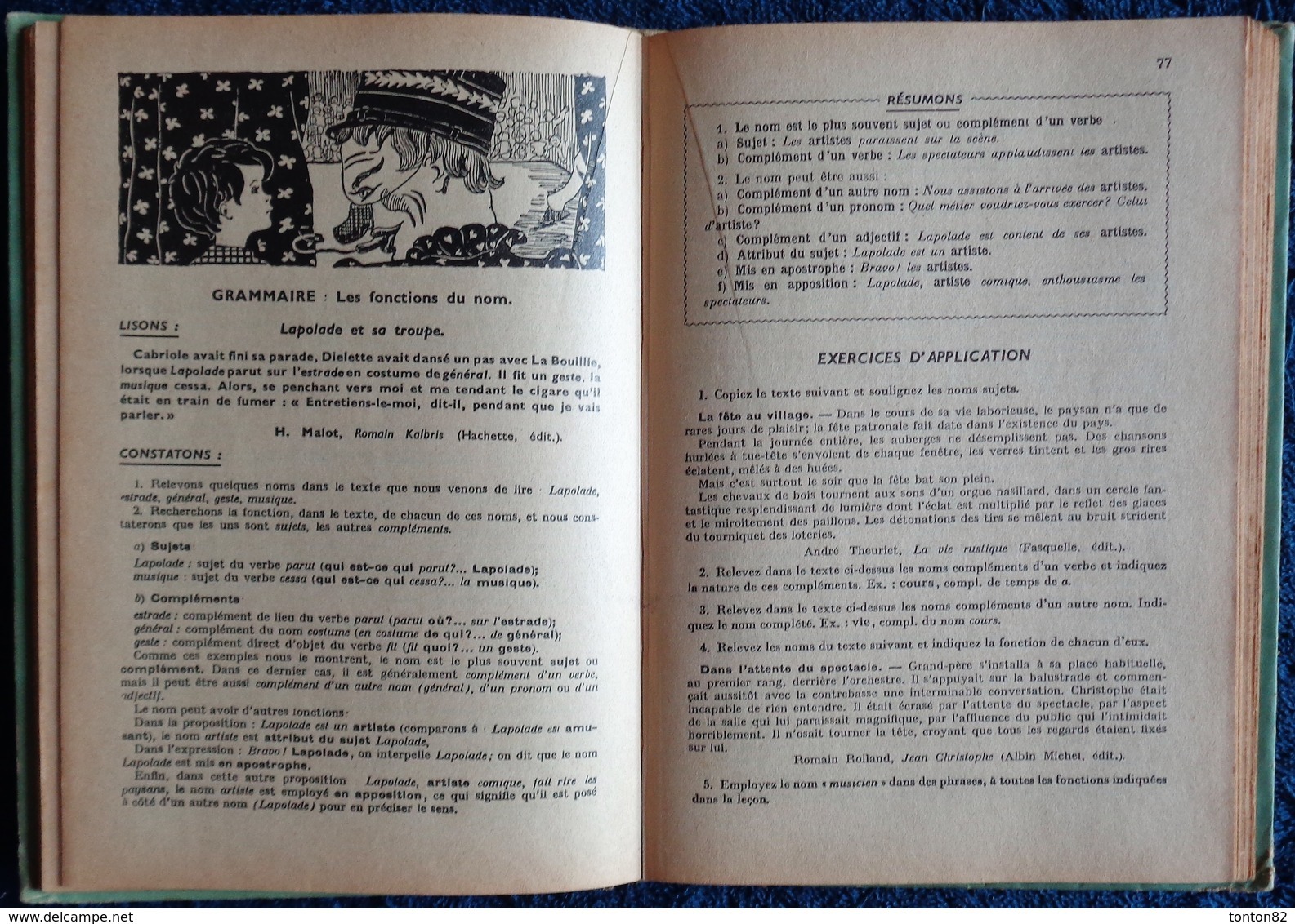 P. Denève / L.P. Renaud - La Grammaire Et L'Orthographe - Cours Moyen Et Supérieur - Fernand Nathan - ( 1952 ) . - 6-12 Ans