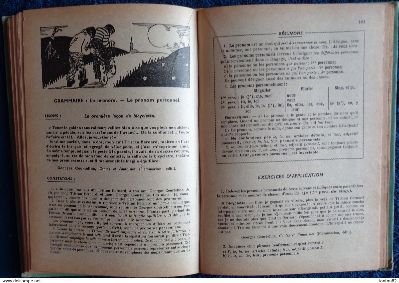 P. Denève / L.P. Renaud - La Grammaire et L'Orthographe - Cours Moyen et Supérieur - Fernand Nathan - ( 1952 ) .