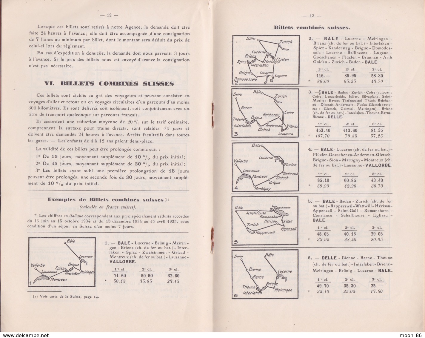 Guide 1934  - LES CHEMINS DE FER FÉDÉRAUX SUISSES - SUISSE - RENSEIGNEMENTS ET BILLET - Chemin De Fer & Tramway