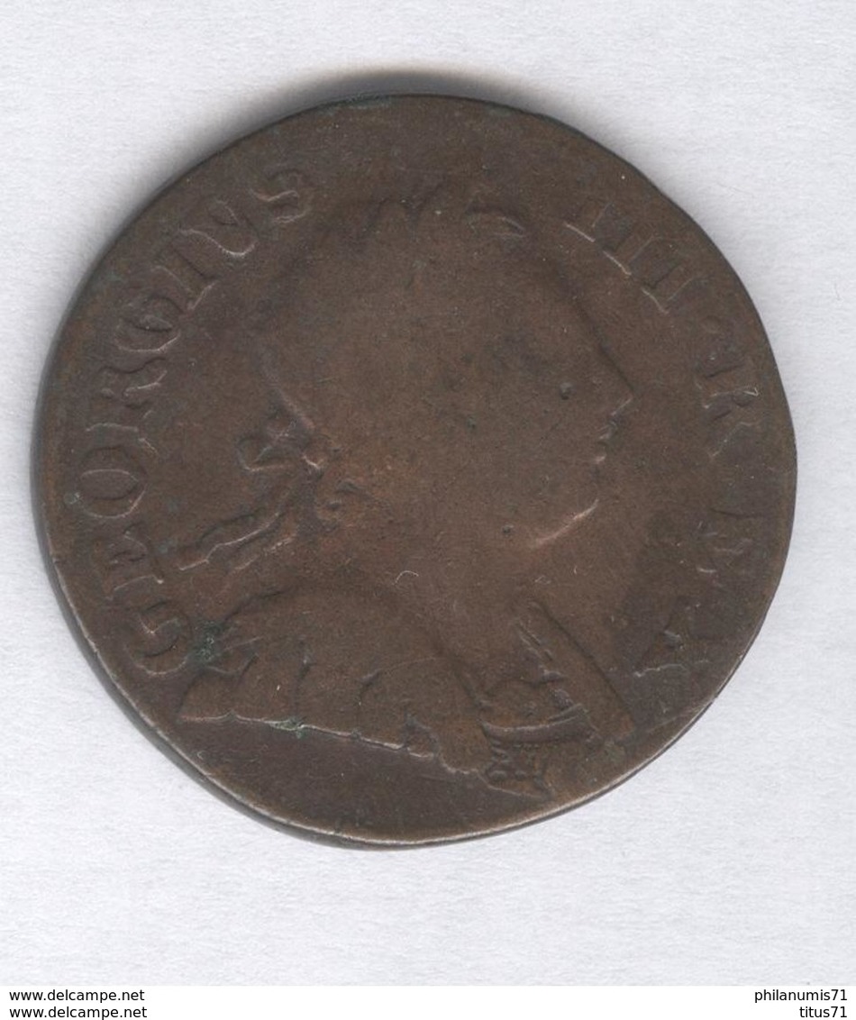 Half Penny Angleterre / UK 1773 Georges III - B. 1/2 Penny