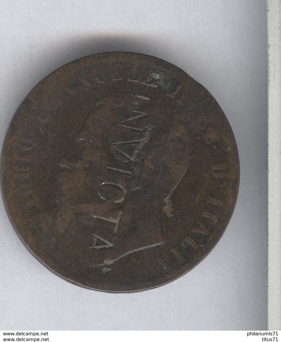 10 Centesimi Italie / Italy 1867 - Surfrappe INVICTA ( Invaincu ? ) Sur Les 2 Faces - Exonumia - Autres & Non Classés