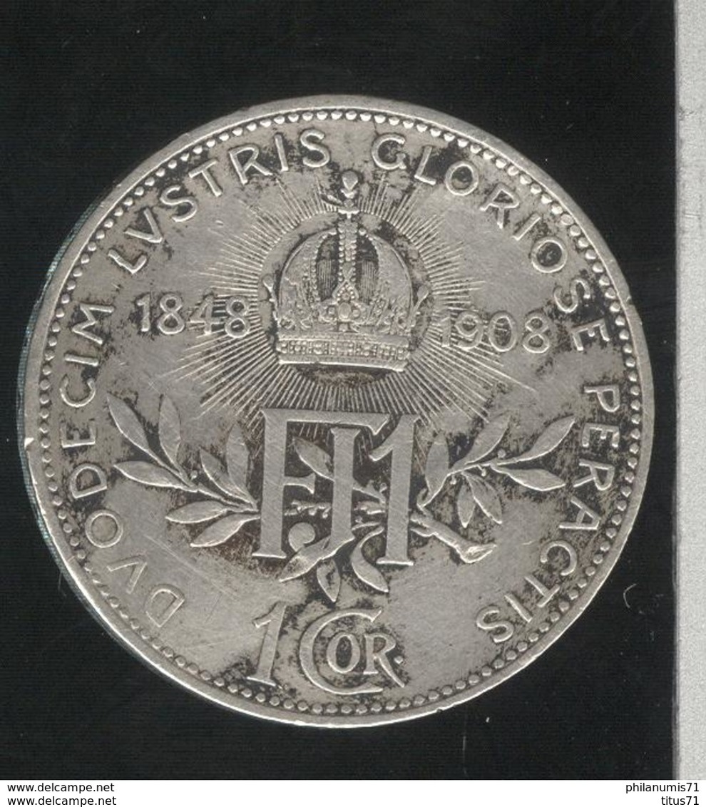 1 Couronne Autriche / Austria 1908 - Commémo 60 Ans De Règne - TTB - Austria