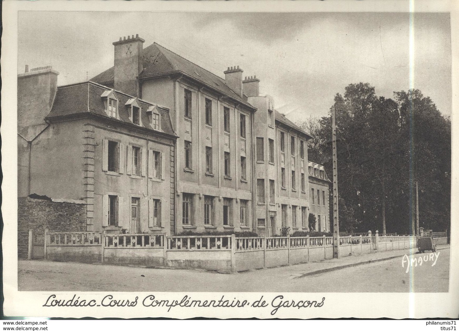 CPSM Loudéac - Cours Complémentaire De Garçons - Non Circulée - Loudéac