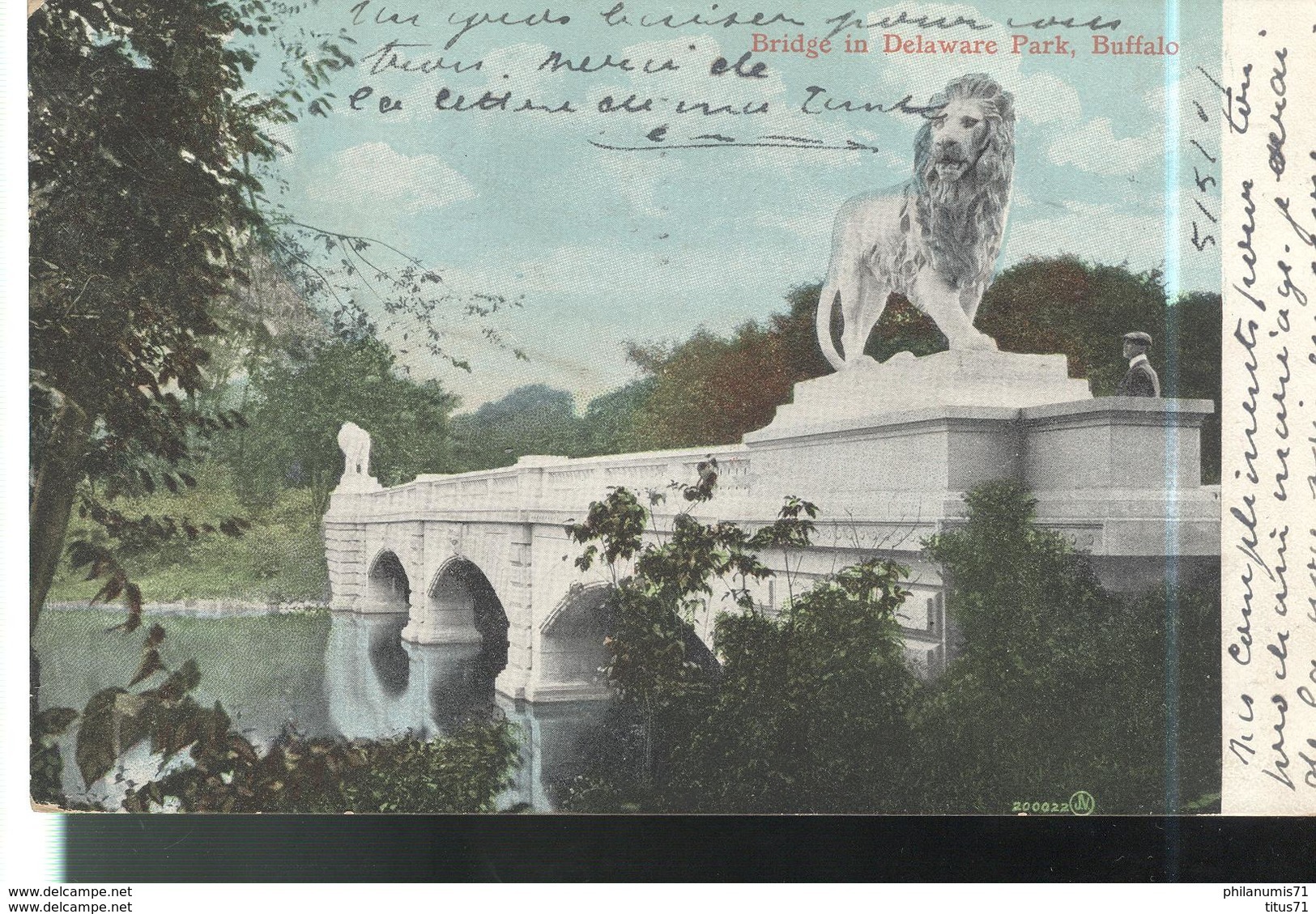 CPA Buffalo - Bridge In Delaware Park - Circulée 1907 - Buffalo