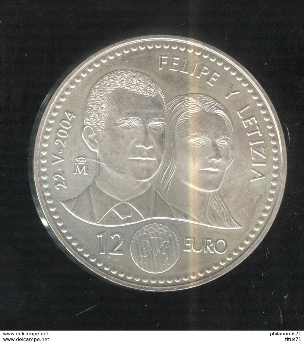 12 Euros Espagne Argent 2004 - Mariage Du Prince Felipe Avec Letizia - SUP - Spanien