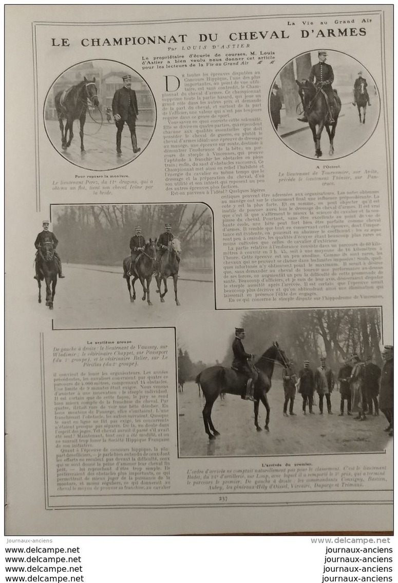 1908 FINALE CHAMPIONNAT DE RUGBY - RAID NEW YORK - PARIS - MEETING MONACO - OXFORD CAMBRIDGE - CHEVAL D&acute;ARMES