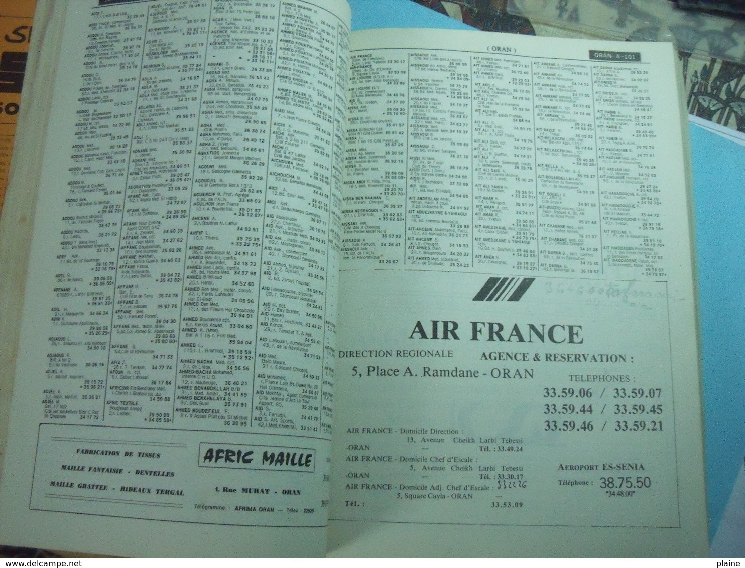 ANNUAIRE TÉLÉPHONIQUE OFFICIEL-RÉGION D'ORAN-1981 - Annuaires Téléphoniques