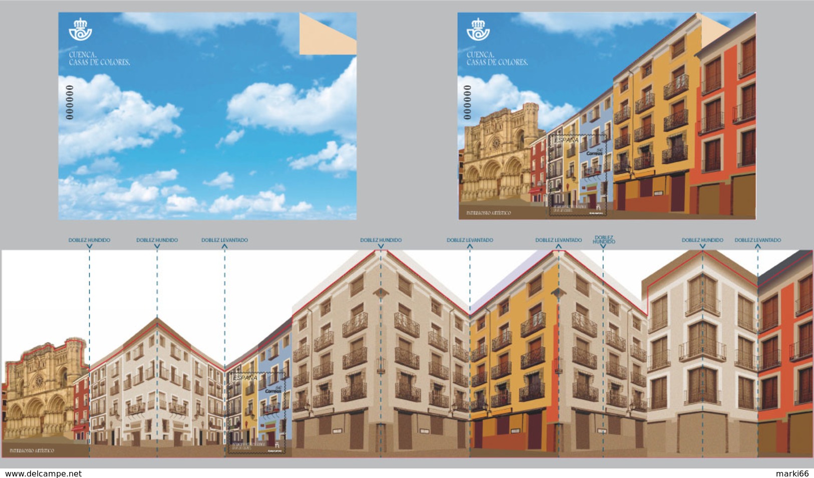 Spain - 2018 - Artistic Heritage - Coloured Houses Of Cuenca - Mint Unfolding Souvenir Sheet - Neufs