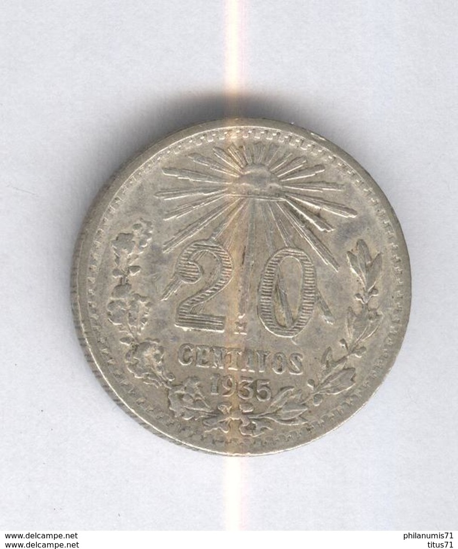 20 Centavos Mexique / Mexico 1935 TTB+ - Mexico