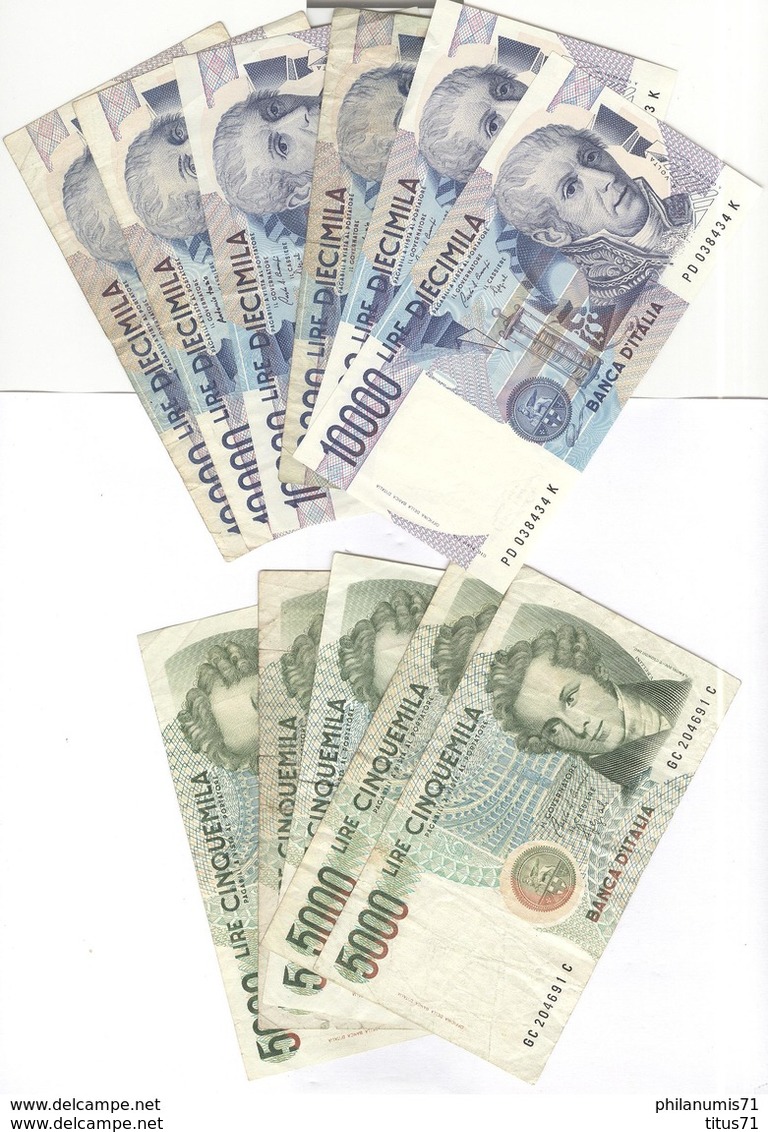 Lot De 20 Billets Italie / Italia / Italy - Total 95 000 Lires - Sonstige & Ohne Zuordnung