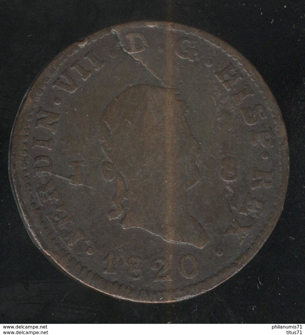 8 Maravédis Espagne 1820 Ferdinand VII - TB - Primeras Acuñaciones