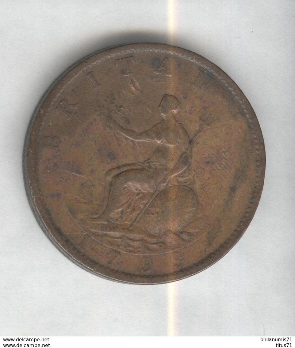 1 Penny Angleterre 1799  Georges III TTB+ - C. 1 Penny