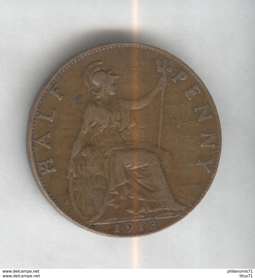 Half Penny Angleterre 1913 Georges V SUP - C. 1/2 Penny
