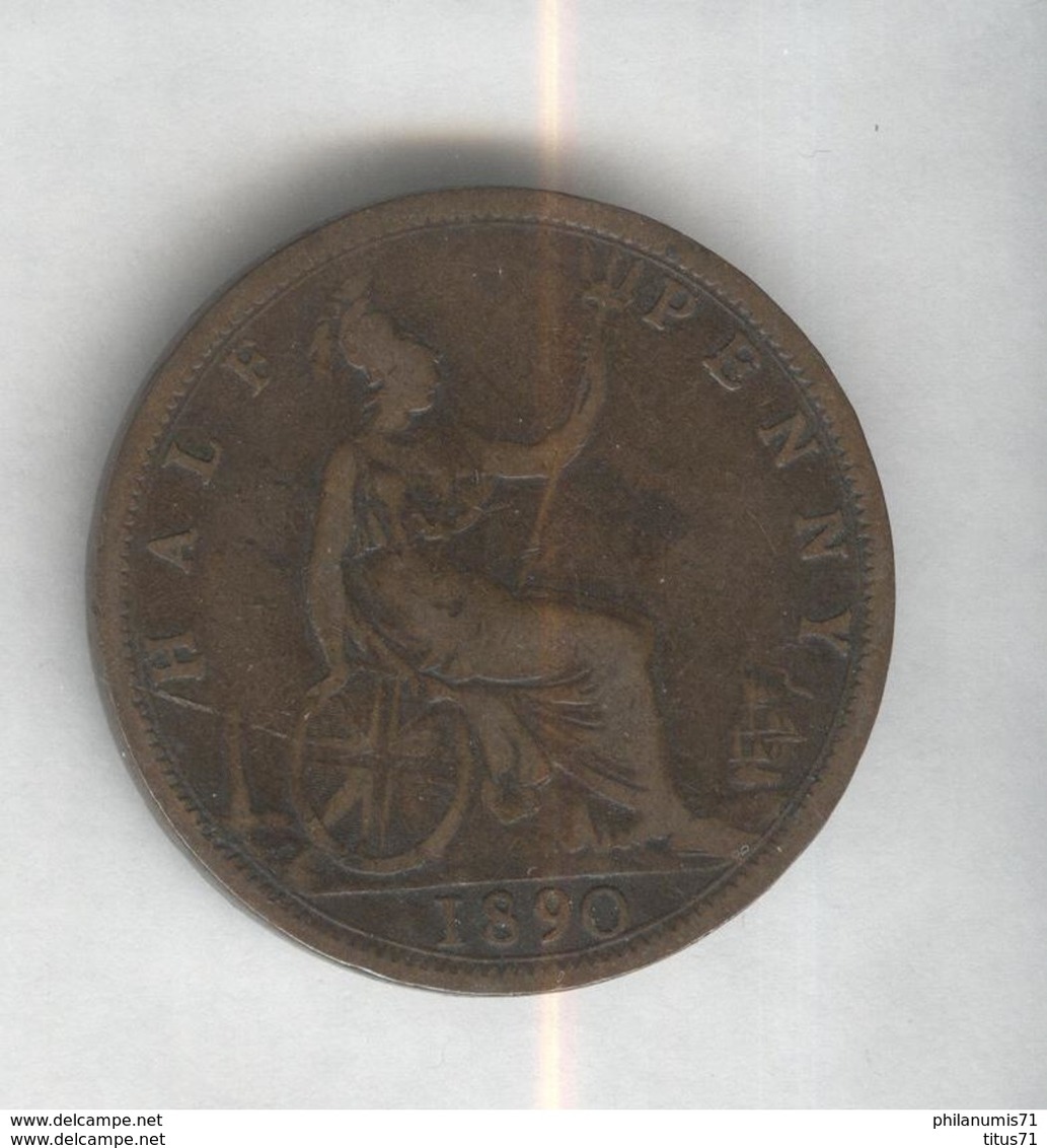 Half Penny Angleterre 1890 Victoria TTB - C. 1/2 Penny