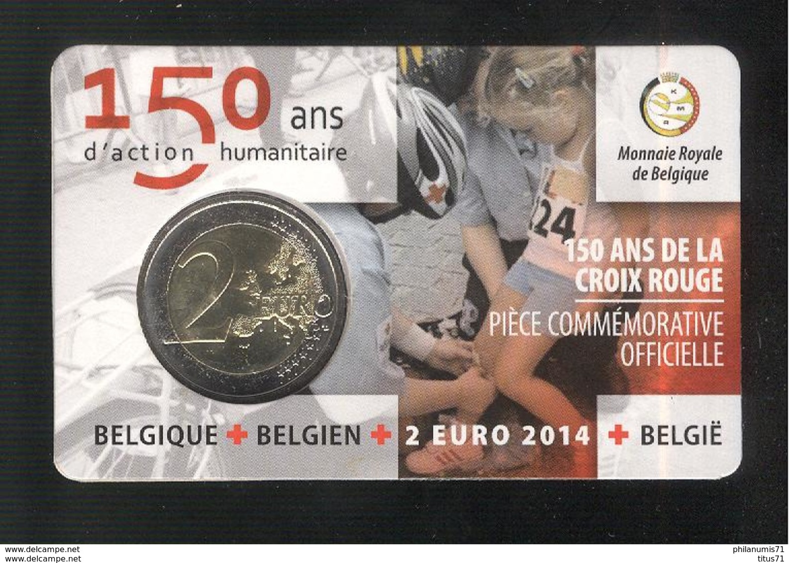 2 Euros Commemorative Belgique Coincard 2014 Croix Rouge - België