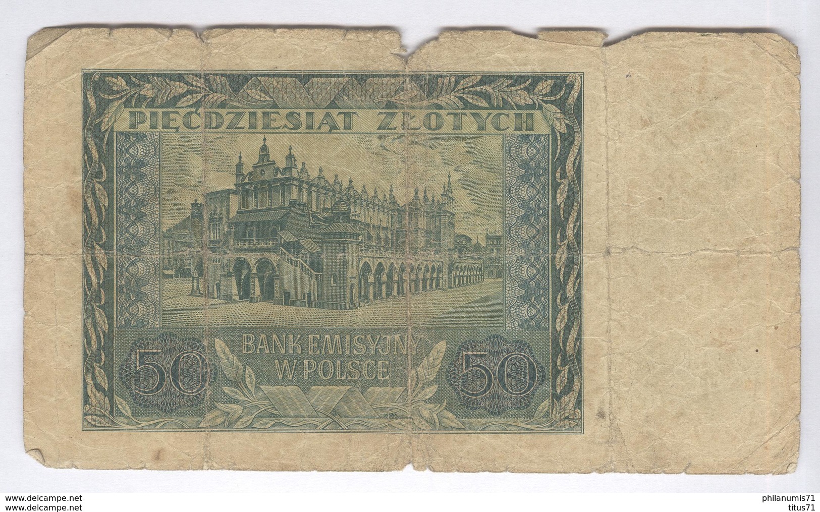 Billet 50 Zlotych Pologne 1940 - Pologne