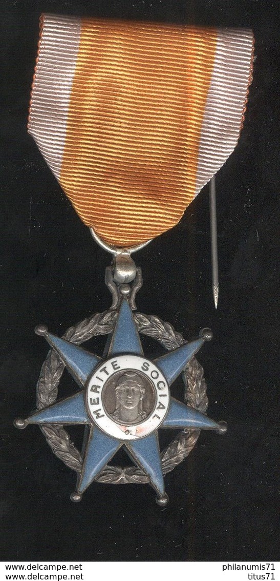 Médaille Mérite Social - Emaillée - Autres & Non Classés