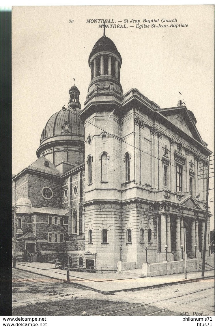 CPA Quebec - Montréal - Eglise St Jean Baptiste - Non Circulée - Montreal