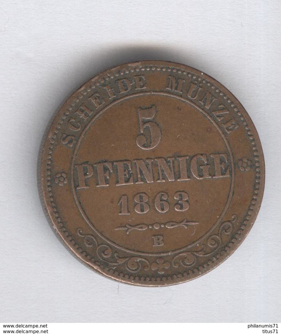 5 Pfennig Allemagne Royaume De Saxe 1863 B - SUP - Groschen & Andere Kleinmünzen