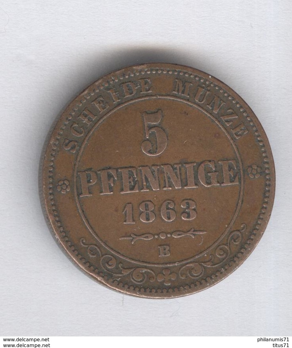 5 Pfennig Allemagne Royaume De Saxe 1863 B - SUP - Piccole Monete & Altre Suddivisioni