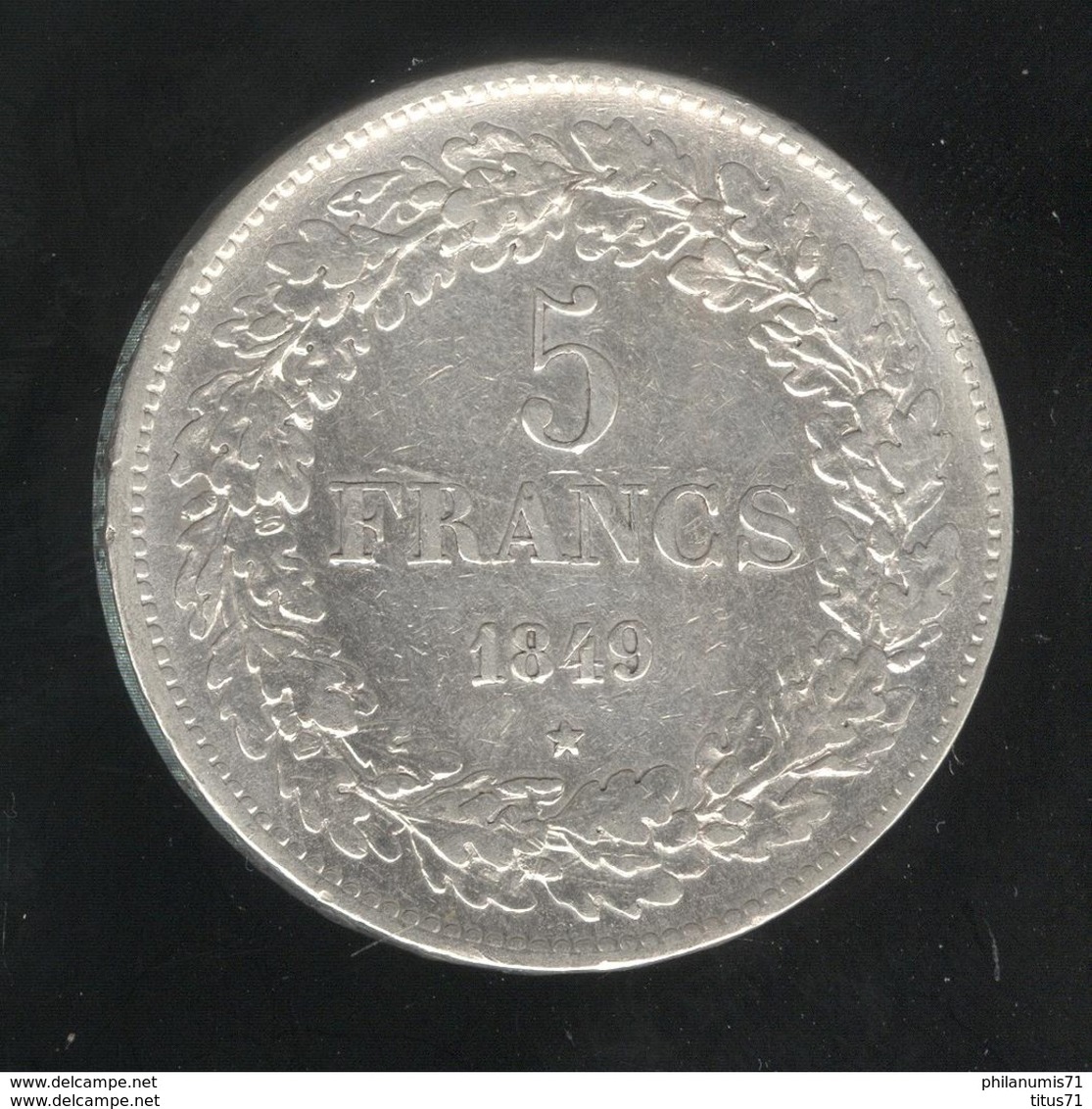 5 Francs Belgique 1849 - TTB++ - 5 Francs