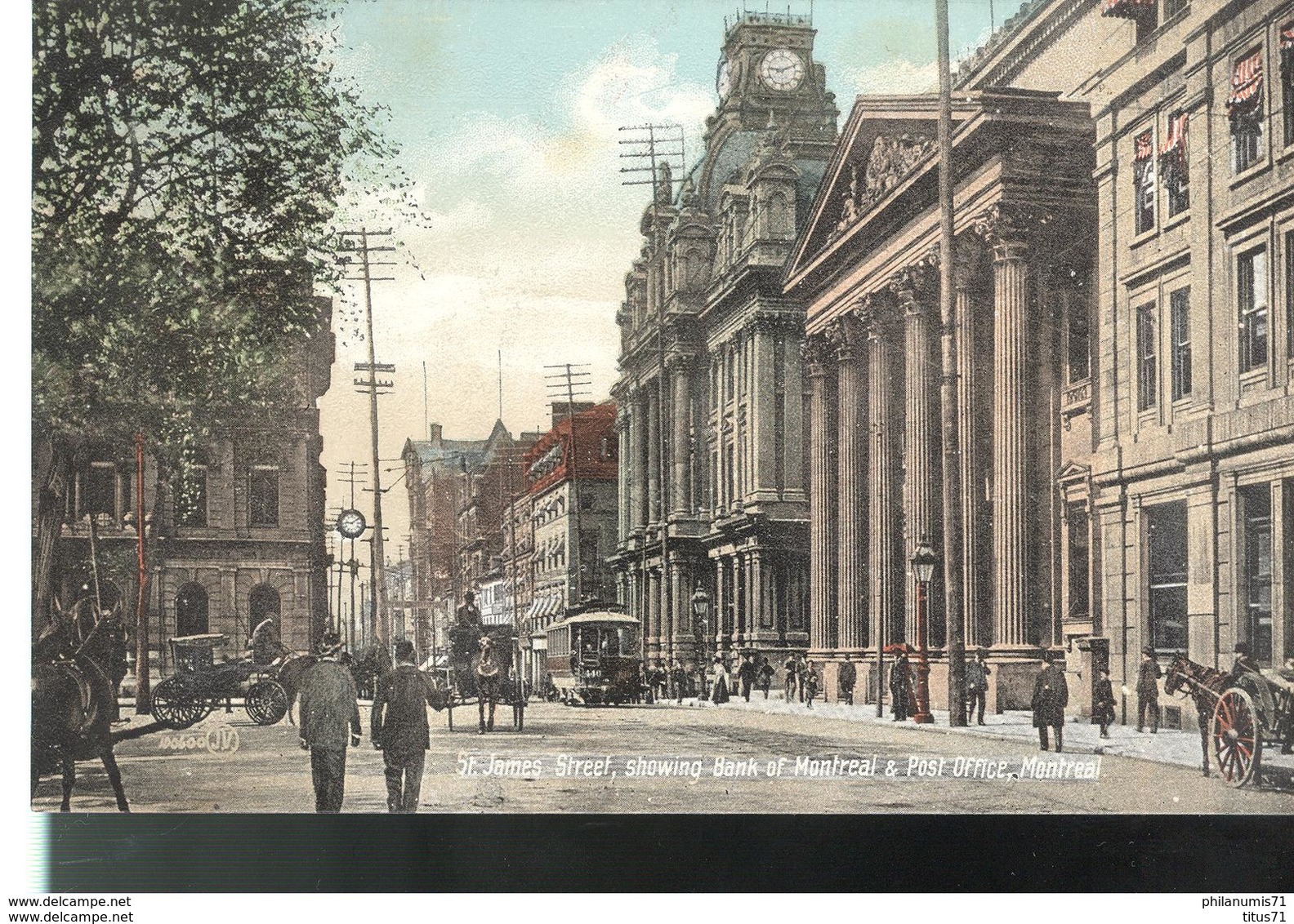 CPA Quebec - Montréal - St James Street , Bank Of Montréal , Post Office - Non Circulée - Montreal