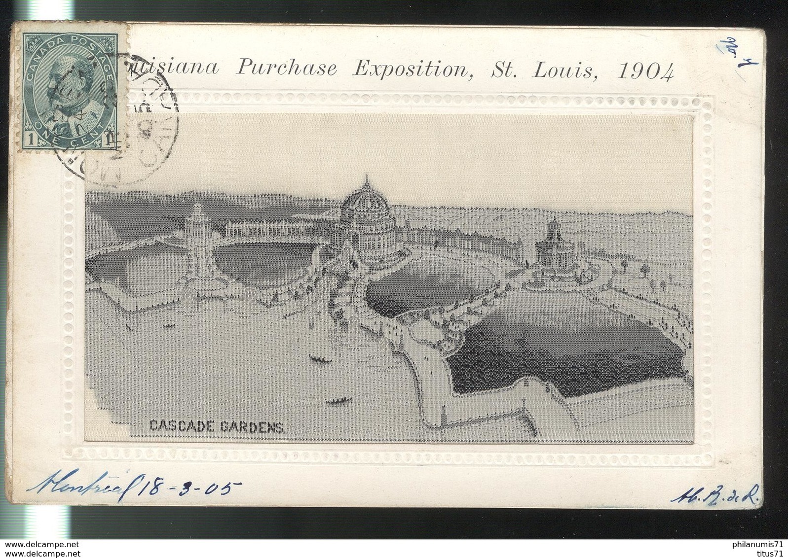 CPA Saint Louis - Louisiana Purchase Exposition 1904 - Cascade Gardens - Circulée 1905 - St Louis – Missouri