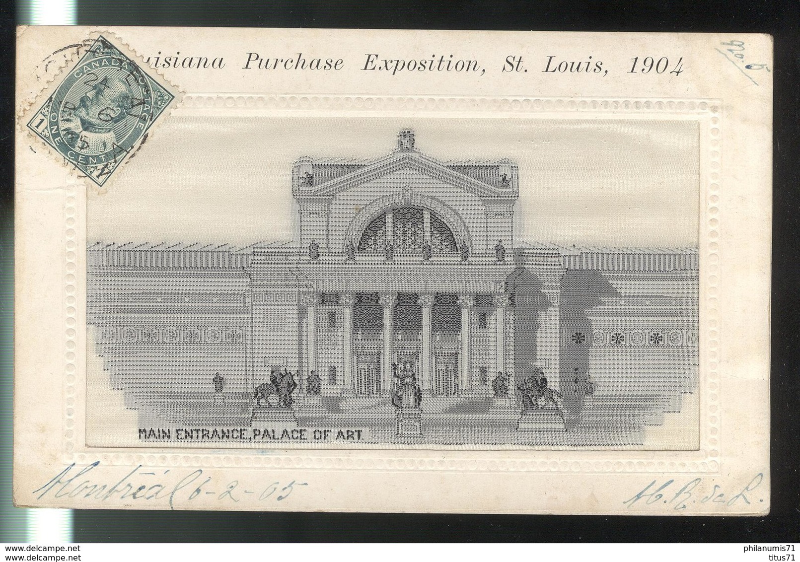 CPA Saint Louis - Louisiana Purchase Exposition 1904 - Main Entrance , Palace Of Art - Circulée 1905 - St Louis – Missouri